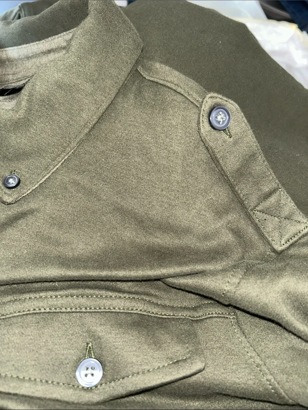 Banana Republic Olive Green Military-Style Button Shirt Jacket
